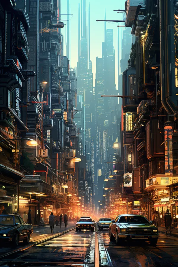 漫画岛场景截图：赛博朋克风格城市夜景